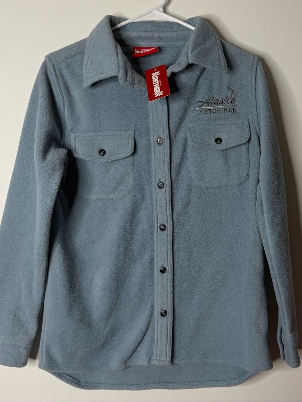 Northern Reflections Light Blue Fleece Utility Shirt Jacket